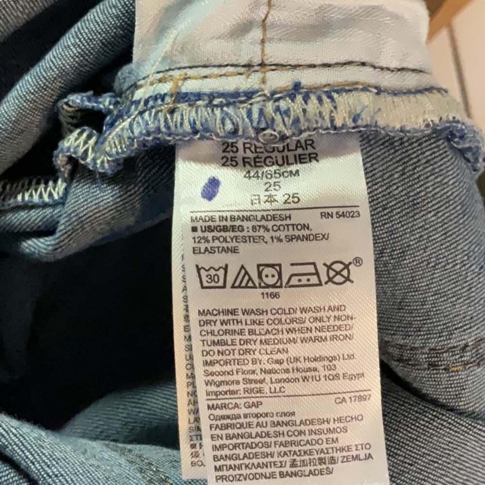 Gap 1969 Gap for Good Curvy True Skinny Jeans, Size 25/2R, Blue Denim - Picture 11 of 11